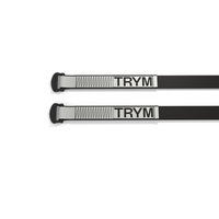 Alpine Schnalle mit 45mm weißen Polyamidbändern und TRYM Logo in schwarz